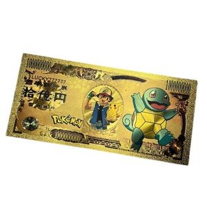 POKÉMON SQUIRTLE GOLD FOIL 1000000000 YEN BILL LUCKY 777777 NIPPON GINKO NOVELTY